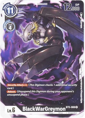 BlackWarGreymon BT5 069 Rare BT05 Singles BlackWarGreymon BT5 069 Rare BT05 Singles