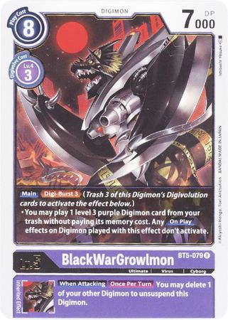 BlackWarGrowlmon BT5 079 Rare BlackWarGrowlmon BT5 079 Rare