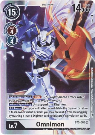 Omnimon BT5 086 Super Rare Battle of Omni BT05 Singles Omnimon BT5 086 Super Rare Battle of Omni BT05 Singles