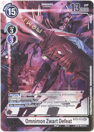 Digimon Card Game Omnimon Zwart Defeat BT5-112 SEC 