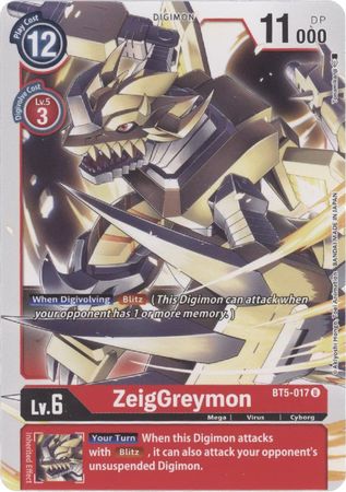 ZeigGreymon BT5 017 Uncommon BT05 Singles ZeigGreymon BT5 017 Uncommon BT05 Singles