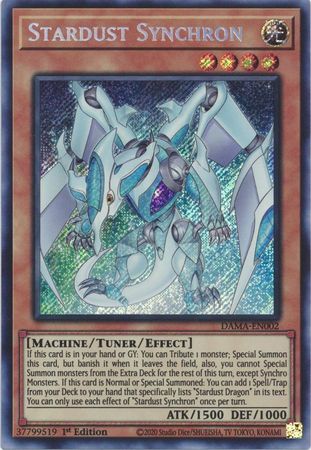 Stardust Synchron DAMA EN002 Secret Rare 1st Edition Dawn of Majesty 1st Edition Singles Stardust Synchron DAMA EN002 Secret Rare 1st Edition Dawn of Majesty 1st Edition Singles