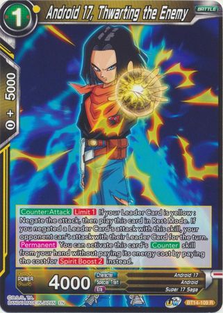 Android 17 Thwarting the Enemy BT14 109 Rare Android 17 Thwarting the Enemy BT14 109 Rare