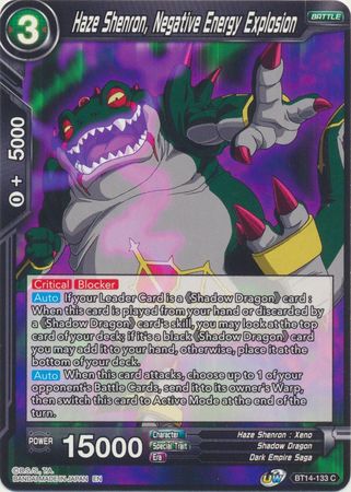 Haze Shenron Negative Energy Explosion BT14 133 Common UW Series 5 Cross Spirits Singles Haze Shenron Negative Energy Explosion BT14 133 Common UW Series 5 Cross Spirits Singles