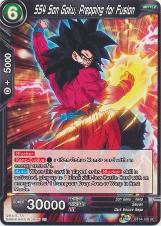 SS4 Son Goku Prepping for Fusion BT14 125 Uncommon UW Series 5 Cross Spirits Singles SS4 Son Goku Prepping for Fusion BT14 125 Uncommon UW Series 5 Cross Spirits Singles