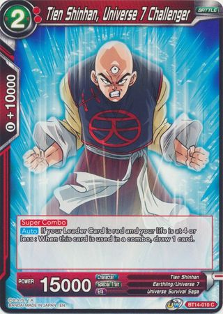 Tien Shinhan Universe 7 Challenger BT14 010 Common UW Series 5 Cross Spirits Singles Tien Shinhan Universe 7 Challenger BT14 010 Common UW Series 5 Cross Spirits Singles