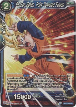 SS Son Goten Fully Powered Fusion BT14 041 Common Foil SS Son Goten Fully Powered Fusion BT14 041 Common Foil