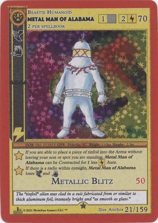 Metal Man of Alabama 21 159 Gold 1st Edition Cryptid Nation 1st Edition Singles Metal Man of Alabama 21 159 Gold 1st Edition Cryptid Nation 1st Edition Singles