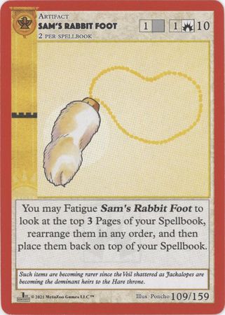 Sam s Rabbit Foot 109 159 Bronze 1st Edition Cryptid Nation 1st Edition Singles Sam s Rabbit Foot 109 159 Bronze 1st Edition Cryptid Nation 1st Edition Singles