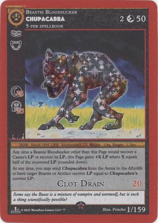 Chupacabra 1 159 Reverse Holo Gold 1st Edition Chupacabra 1 159 Reverse Holo Gold 1st Edition