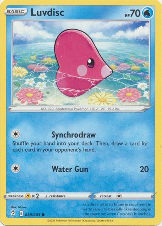 Luvdisc 39 203 Common Sword Shield Evolving Skies Singles Luvdisc 39 203 Common Sword Shield Evolving Skies Singles
