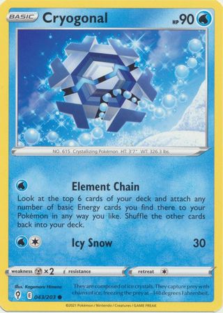 Cryogonal 043 203 Common Sword Shield Evolving Skies Singles Cryogonal 043 203 Common Sword Shield Evolving Skies Singles