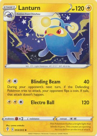 Lanturn 053 203 Uncommon Sword Shield Evolving Skies Singles Lanturn 053 203 Uncommon Sword Shield Evolving Skies Singles