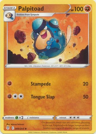 Palpitoad 089 203 Uncommon Sword Shield Evolving Skies Singles Palpitoad 089 203 Uncommon Sword Shield Evolving Skies Singles