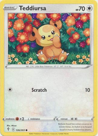 Teddiursa 126 203 Common Sword Shield Evolving Skies Singles Teddiursa 126 203 Common Sword Shield Evolving Skies Singles