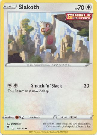 Slakoth 129 203 Common Sword Shield Evolving Skies Singles Slakoth 129 203 Common Sword Shield Evolving Skies Singles