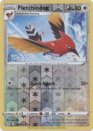 Pokemon Card   TALONFLAME  Reverse Holo  140/203  EVOLVING SKIES  *MINT* 