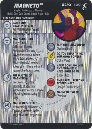 Magneto L053 Marvel Heroclix X Men Rise and Fall Legacy Card Magneto L053 Marvel Heroclix X Men Rise and Fall Legacy Card