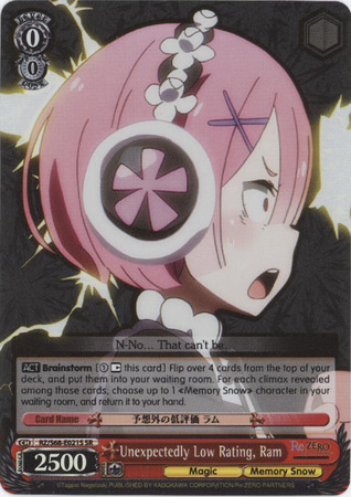 Unexpectedly Low Rating Ram RZ S68 E021S Secret Rare SR Weiss Schwarz Re ZERO Memory Snow Unexpectedly Low Rating Ram RZ S68 E021S Secret Rare SR Weiss Schwarz Re ZERO Memory Snow