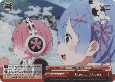Expectant Gazes RZ S68 E051R Triple Rare RRR Weiss Schwarz Re ZERO Memory Snow Expectant Gazes RZ S68 E051R Triple Rare RRR Weiss Schwarz Re ZERO Memory Snow