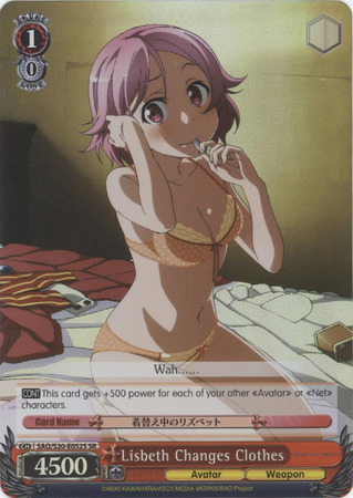 Lisbeth Changes Clothes SAO S20 E052S Secret Rare SR Lisbeth Changes Clothes SAO S20 E052S Secret Rare SR