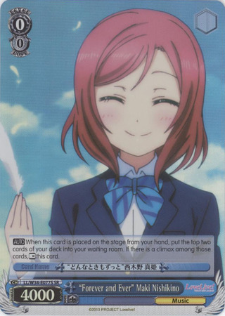 Forever and Ever Maki Nishikino LL W34 E077S Secret Rare SR Weiss Schwarz Love Live Vol 2 Booster Set Forever and Ever Maki Nishikino LL W34 E077S Secret Rare SR Weiss Schwarz Love Live Vol 2 Booster Set