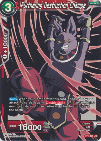 Furthering Destruction Champa Alternate Art BT1 005 Uncommon Dragon Ball Super Special Anniversary Box 2021 Singles Furthering Destruction Champa Alternate Art BT1 005 Uncommon Dragon Ball Super Special Anniversary Box 2021 Singles