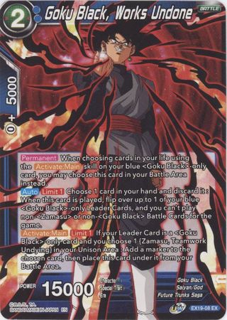 Goku Black Works Undone EX19 08 Expansion Rare Goku Black Works Undone EX19 08 Expansion Rare