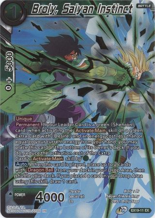 Broly Saiyan Instinct EX19 11 Expansion Rare Foil Broly Saiyan Instinct EX19 11 Expansion Rare Foil