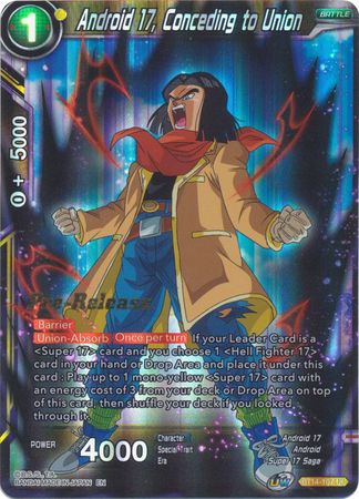 Android 17 Conceding to Union BT14 107 Pre Release Promo Cross Spirits Pre Release Promos Android 17 Conceding to Union BT14 107 Pre Release Promo Cross Spirits Pre Release Promos