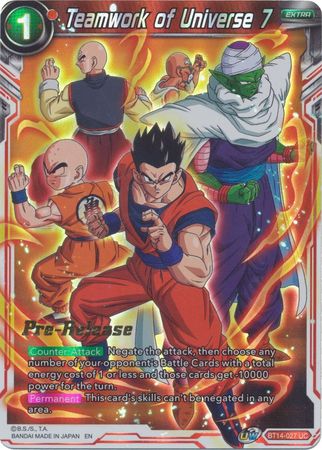 Teamwork of Universe 7 BT14 027 Pre Release Promo Cross Spirits Pre Release Promos Teamwork of Universe 7 BT14 027 Pre Release Promo Cross Spirits Pre Release Promos