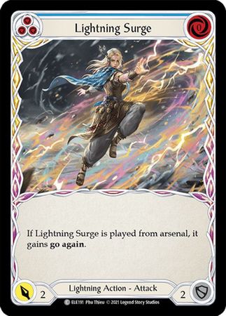 Lightning Surge Blue ELE191 Common 1st Edition Lightning Surge Blue ELE191 Common 1st Edition