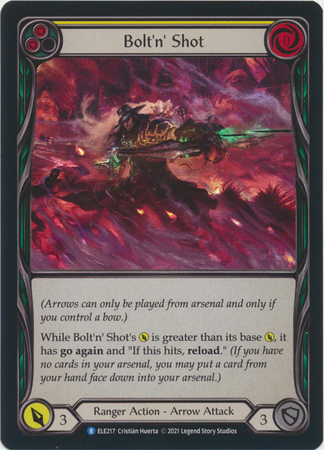 Bolt n Shot Yellow ELE217 Rare Rainbow Foil 1st Edition Bolt n Shot Yellow ELE217 Rare Rainbow Foil 1st Edition