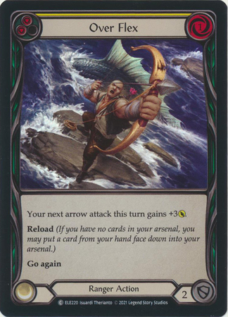 Over Flex Yellow ELE220 Common Rainbow Foil 1st Edition Over Flex Yellow ELE220 Common Rainbow Foil 1st Edition