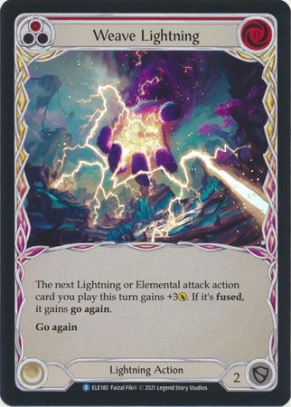 Weave Lightning Red ELE180 Rare Rainbow Foil 1st Edition Weave Lightning Red ELE180 Rare Rainbow Foil 1st Edition
