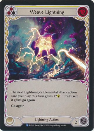 Weave Lightning Yellow ELE181 Rare Rainbow Foil 1st Edition Weave Lightning Yellow ELE181 Rare Rainbow Foil 1st Edition