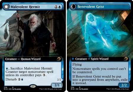 Malevolent Hermit Benevolent Geist 336 Extended Art Innistrad Midnight Hunt Collector Booster Singles Malevolent Hermit Benevolent Geist 336 Extended Art Innistrad Midnight Hunt Collector Booster Singles