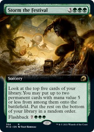 Storm the Festival 364 Extended Art Innistrad Midnight Hunt Collector Booster Singles Storm the Festival 364 Extended Art Innistrad Midnight Hunt Collector Booster Singles