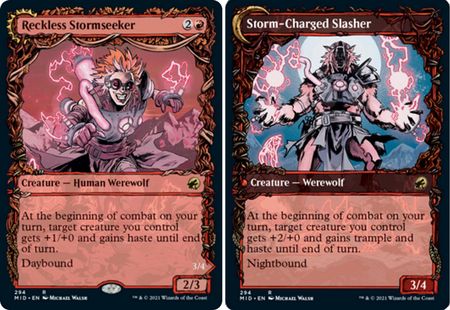 Reckless Stormseeker Storm Charged Slasher 294 Showcase Equinox Innistrad Midnight Hunt Collector Booster Singles Reckless Stormseeker Storm Charged Slasher 294 Showcase Equinox Innistrad Midnight Hunt Collector Booster Singles