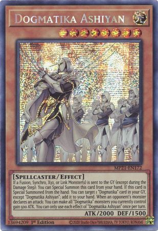 Dogmatika Ashiyan MP21 EN172 Prismatic Secret Rare 1st Edition 2021 Mega Tin Ancient Battles 1st Edition Singles Dogmatika Ashiyan MP21 EN172 Prismatic Secret Rare 1st Edition 2021 Mega Tin Ancient Battles 1st Edition Singles