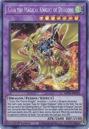 Gaia the Magical Knight of Dragons MP21 EN124 Prismatic Secret Rare 1st Edition 2021 Mega Tin Ancient Battles 1st Edition Singles Gaia the Magical Knight of Dragons MP21 EN124 Prismatic Secret Rare 1st Edition 2021 Mega Tin Ancient Battles 1st Edition Singles