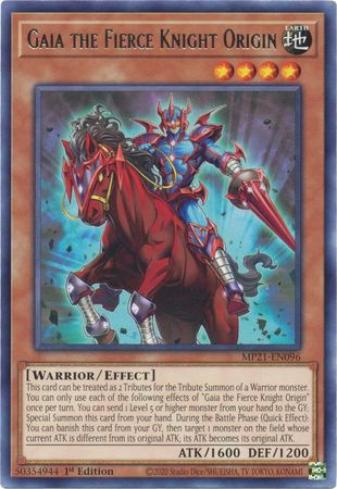 Gaia the Fierce Knight Origin MP21 EN096 Rare 1st Edition 2021 Mega Tin Ancient Battles 1st Edition Singles Gaia the Fierce Knight Origin MP21 EN096 Rare 1st Edition 2021 Mega Tin Ancient Battles 1st Edition Singles
