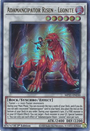Adamancipator Risen Leonite MP21 EN230 Ultra Rare 1st Edition 2021 Mega Tin Ancient Battles 1st Edition Singles Adamancipator Risen Leonite MP21 EN230 Ultra Rare 1st Edition 2021 Mega Tin Ancient Battles 1st Edition Singles