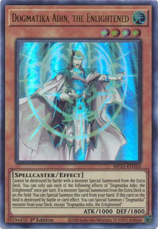 Dogmatika Adin the Enlightened MP21 EN103 Ultra Rare 1st Edition 2021 Mega Tin Ancient Battles 1st Edition Singles Dogmatika Adin the Enlightened MP21 EN103 Ultra Rare 1st Edition 2021 Mega Tin Ancient Battles 1st Edition Singles
