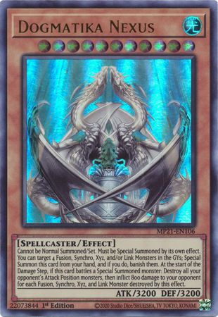 Dogmatika Nexus MP21 EN106 Ultra Rare 1st Edition 2021 Mega Tin Ancient Battles 1st Edition Singles Dogmatika Nexus MP21 EN106 Ultra Rare 1st Edition 2021 Mega Tin Ancient Battles 1st Edition Singles
