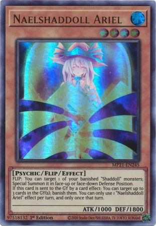 Naelshaddoll Ariel MP21 EN245 Ultra Rare 1st Edition 2021 Mega Tin Ancient Battles 1st Edition Singles Naelshaddoll Ariel MP21 EN245 Ultra Rare 1st Edition 2021 Mega Tin Ancient Battles 1st Edition Singles