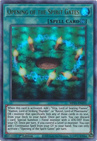 Opening of the Spirit Gates MP21 EN251 Ultra Rare 1st Edition 2021 Mega Tin Ancient Battles 1st Edition Singles Opening of the Spirit Gates MP21 EN251 Ultra Rare 1st Edition 2021 Mega Tin Ancient Battles 1st Edition Singles