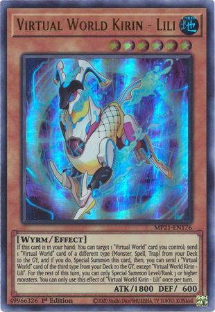 Virtual World Kirin Lili MP21 EN176 Ultra Rare 1st Edition 2021 Mega Tin Ancient Battles 1st Edition Singles Virtual World Kirin Lili MP21 EN176 Ultra Rare 1st Edition 2021 Mega Tin Ancient Battles 1st Edition Singles