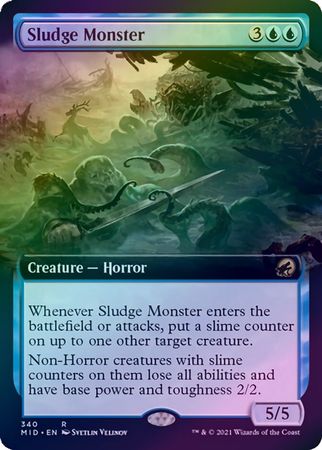 Sludge Monster 340 Extended Art Foil Innistrad Midnight Hunt Collector Booster Foil Singles Sludge Monster 340 Extended Art Foil Innistrad Midnight Hunt Collector Booster Foil Singles
