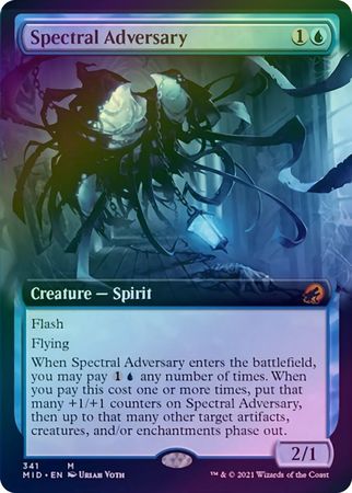 Spectral Adversary 341 Extended Art Foil Innistrad Midnight Hunt Collector Booster Foil Singles Spectral Adversary 341 Extended Art Foil Innistrad Midnight Hunt Collector Booster Foil Singles